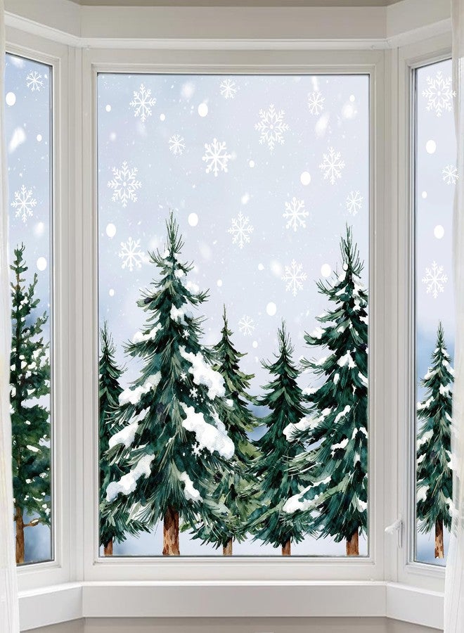 Pseutio 124 PCS Large Christmas Clings for Windows Trees Snowflake Window Clings Christmas Decorations - Image 4